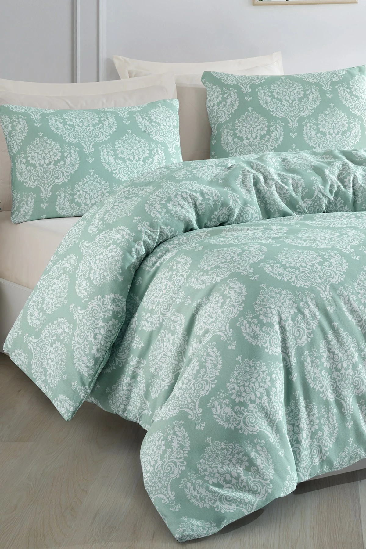 Set mbulesë për jorgan dopio, ngjyrë jeshile ujore, L'Essentiel Linge de Maison