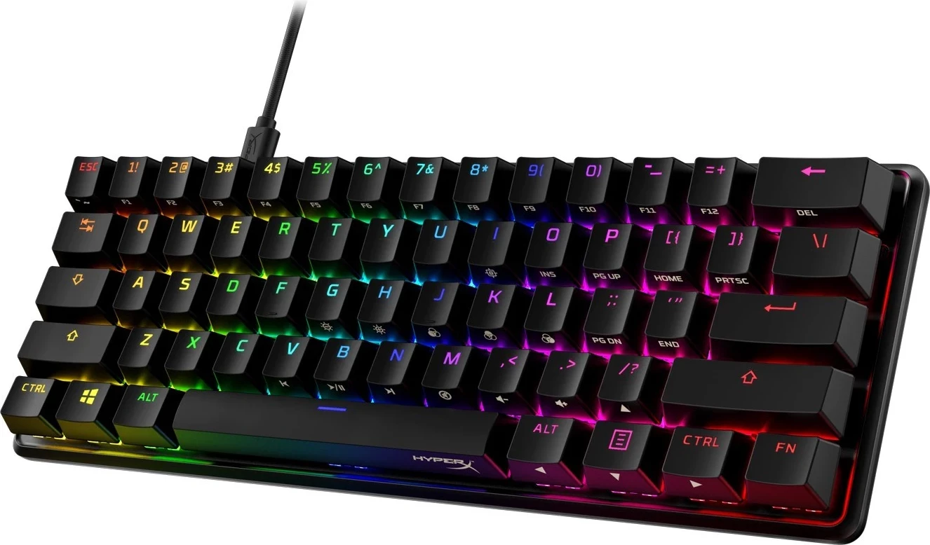 Tastierë HyperX Alloy Origins 60, RGB, e zezë 