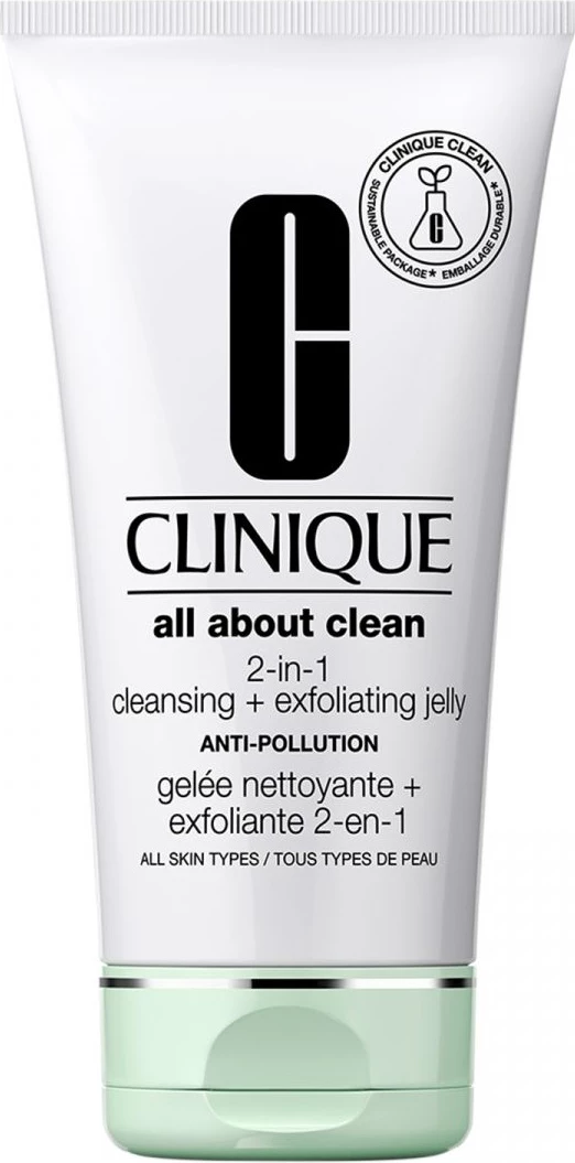 Xhel pastrues fytyre për femra Clinique All About Clean 2-in-1 Cleansing + Exfoliating Jelly Deep Cleansing Face Wash Gel, 150ml