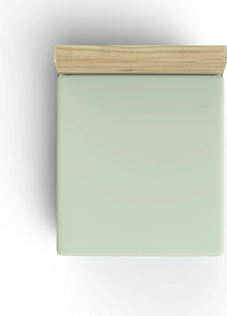 Çarçaf i shtrirë për krevat dopio, ngjyrë e gjelbër e çelët, L'essentiel