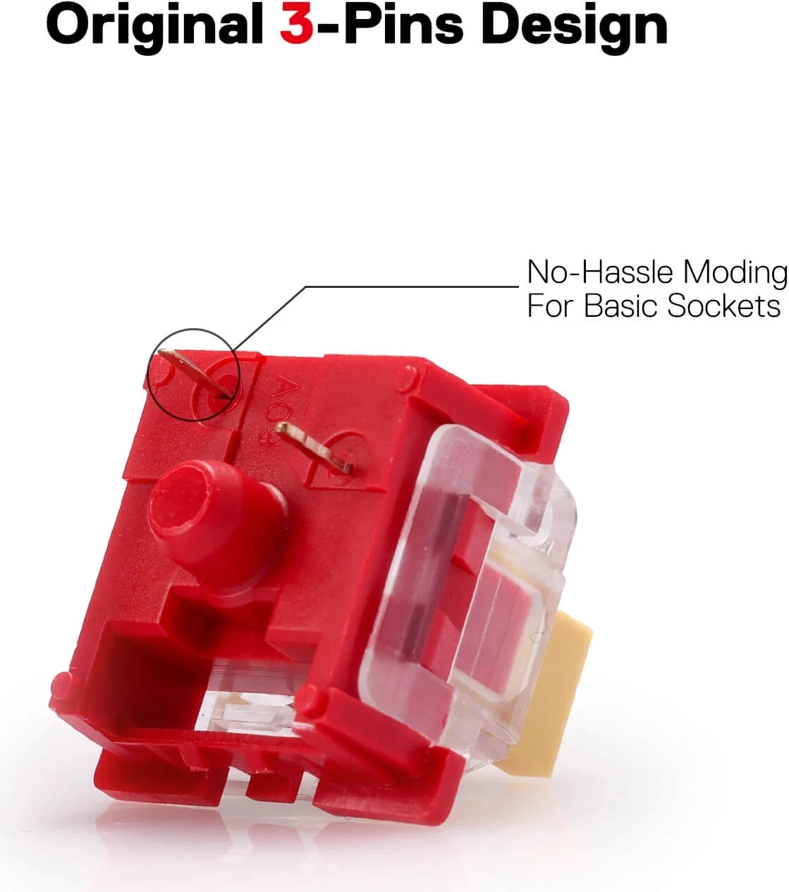Switch Redragon Bullet-F A113, tactile (ekuivalent MX Blue), set 24 copë, kuqe