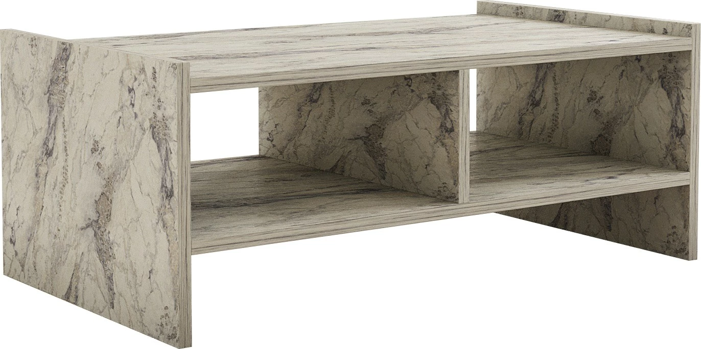 Tavolinë kafeje dy-katëshe, ngjyrë Freesia Marble, Skye Decor
