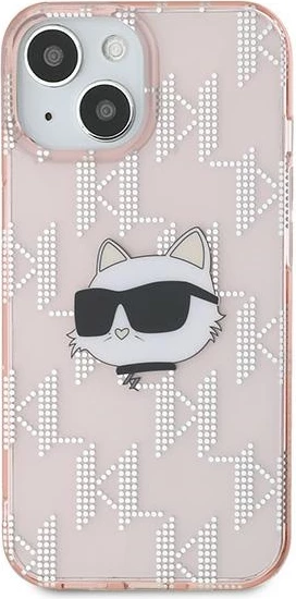 Mbështjellës Karl Lagerfeld IML Choupette Head & Monogram për iPhone 13, rozë