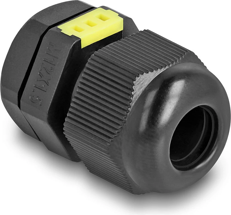 Glandë për kabllo DeLOCK M12 IP68 me ventilim, 3-6.5 mm, 2 copë, e zezë