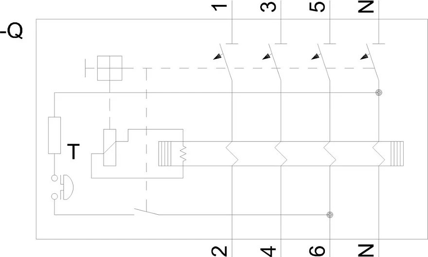 Ndërprerës diferencial (FI) Siemens 5SV33443, 4P (3+N), 40A, 30mA, Tip F, 400V