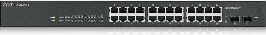 Switch Zyxel GS-1900-24 v2, Managed, L2, Gigabit Ethernet, Full duplex, Rack mounting, 1U