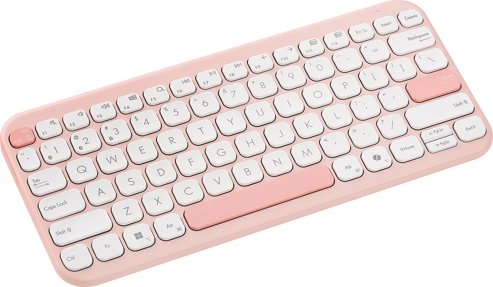 Tastierë ASUS Marshmallow Keyboard KW100, 75%, Wireless Bluetooth, QWERTZ, Scissor, Pink