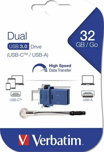 Pendrive Verbatim Store ‘n’ Go Dual 32 GB USB-A/USB-C, blu