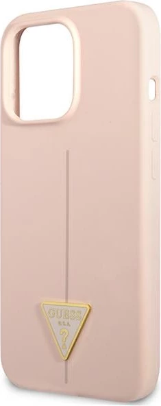 Mbështjellës Guess GUHCP13LSLTGP për iPhone 13/13 Pro 6.1", silikon, rozë