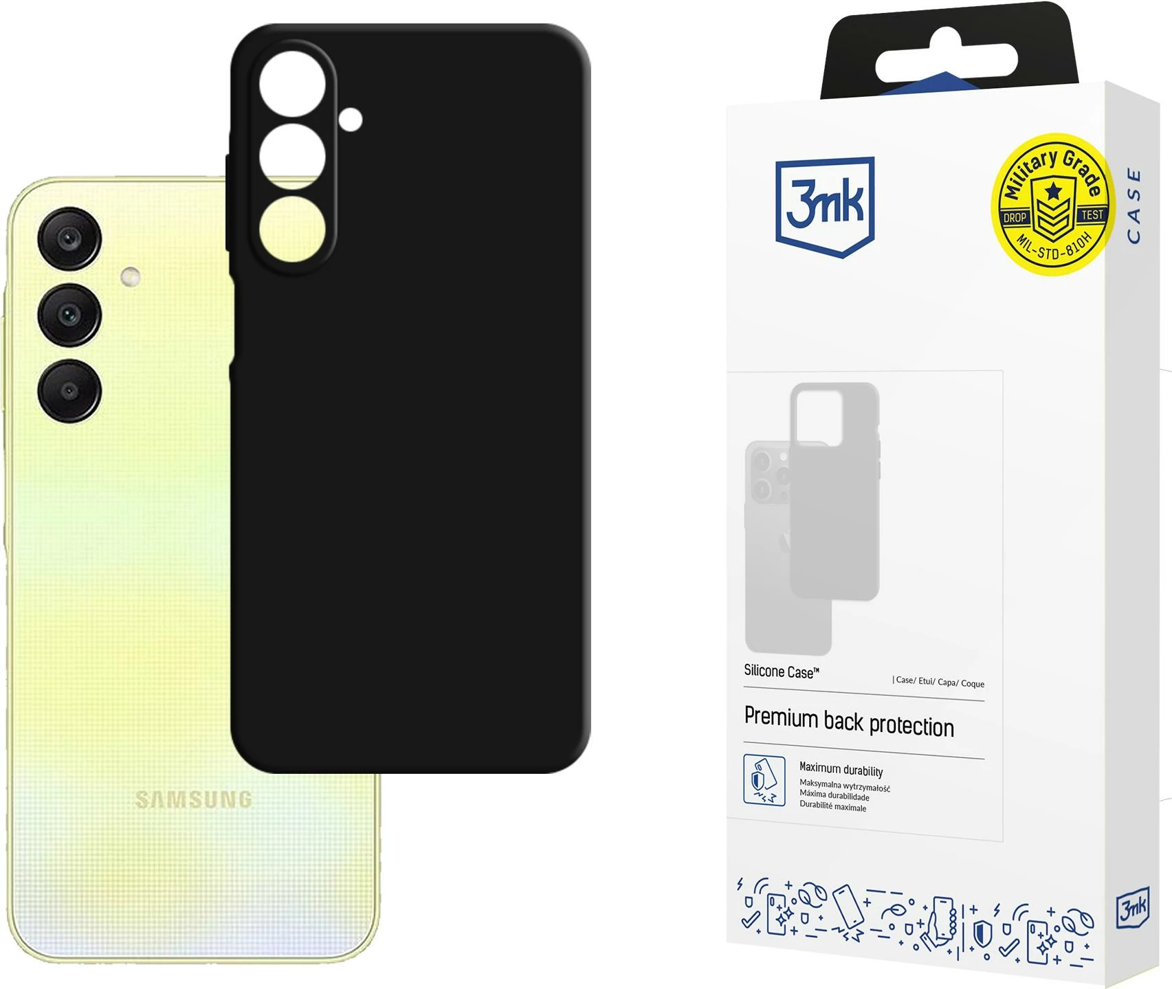 Mbështjellës silikoni 3mk për Samsung Galaxy A26 5G, Zi