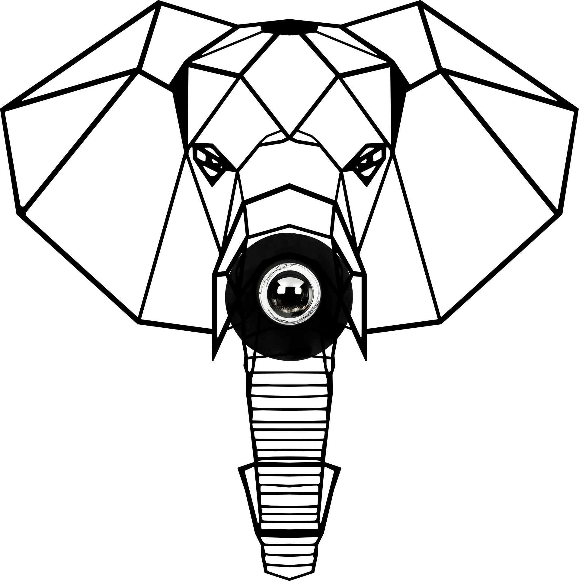 Llambë muri Opviq, ngjyrë e zezë, model elefant, W-034