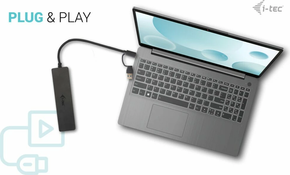 USB HUB I-Tec Metal, 4 porta (2x USB 3.0 + 2x USB-C), 10 Gbps, i zi