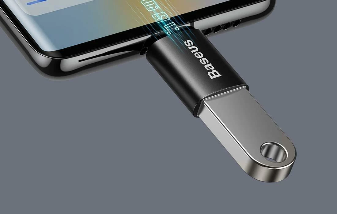 Adapter USB Baseus Ingenuity ZJJQ000001, OTG USB-C në USB-A 3.1 10Gbps, i zi