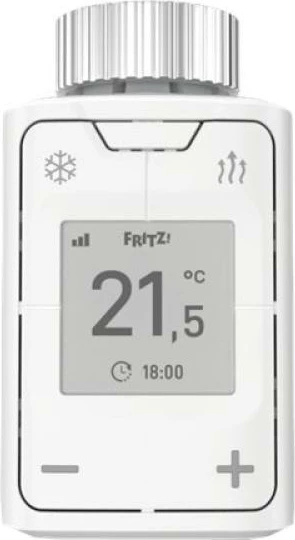 Termostat radiatorik wireless, AVM FRITZ!DECT 302, DECT ULE, ekran E‑Paper, kontroll me aplikacion, i bardhë