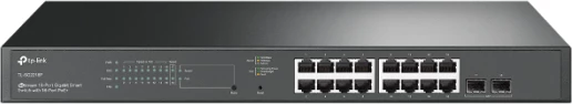 Switch TP-LINK JetStream TL-SG2218P, 18-port Gigabit (16x PoE+ 150W, 2x SFP), smart managed, rack-mount, i zi