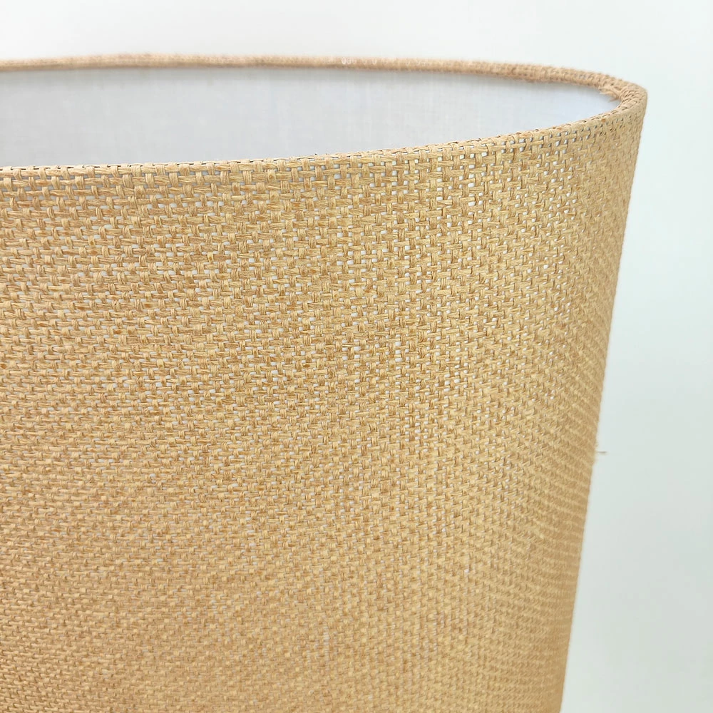 Llambë tavoline Selene, qeramikë e bardhë, abazhur lino bezhë, 40x20x59cm