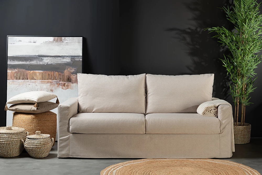 Sofë krevate treshe, ngjyrë bezhë Hygge 06, 190x94x90