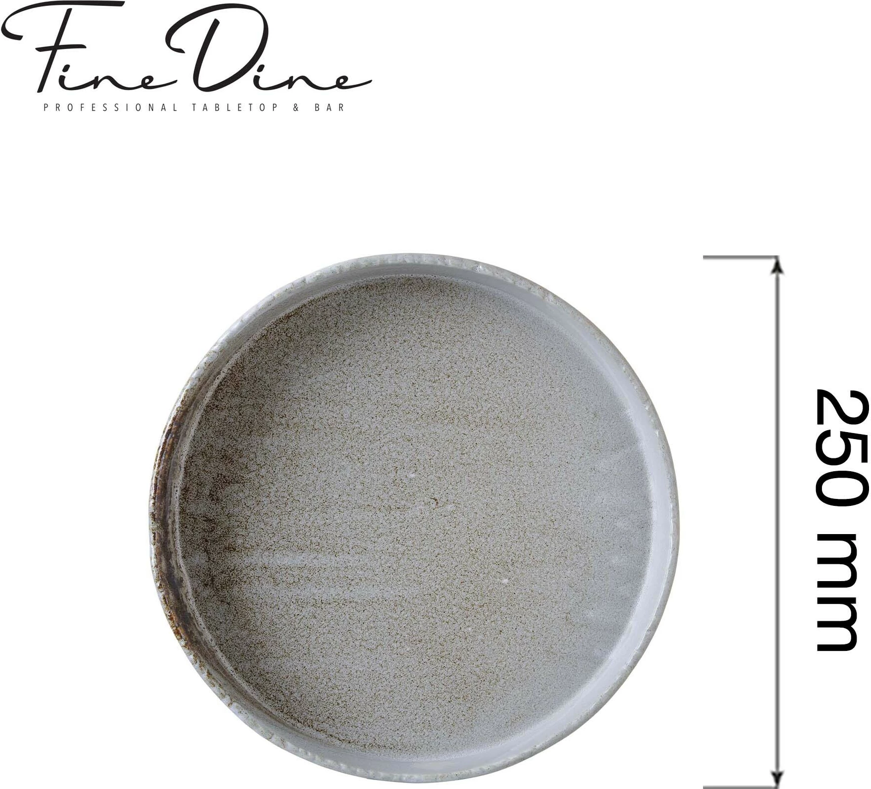 Pjatë me buzë të larta Fine Dine Stark Ø250 mm, 1650 ml, porcelan i vitriguar, gri, set 2 copë