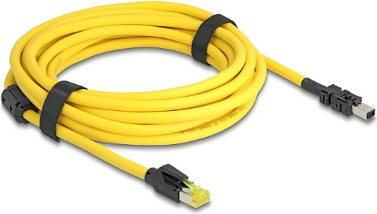 Kabllo rrjeti DeLOCK 81253, Cat6, RJ-45 në bllok terminal 8-pin, 5 m, e mbrojtur, e verdhë/zezë