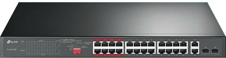 Switch TP-Link TL-SL1226P 24 porte Fast Ethernet PoE+ 250 W 2x Gigabit RJ45 + 2x Combo SFP