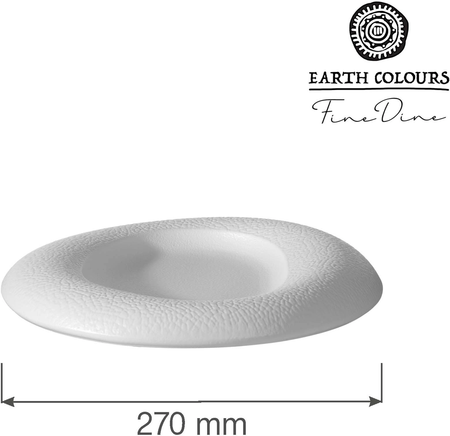 Pjatë gourmet Fine Dine Fizz 270 mm, porcelan, e bardhë, set 3 copë