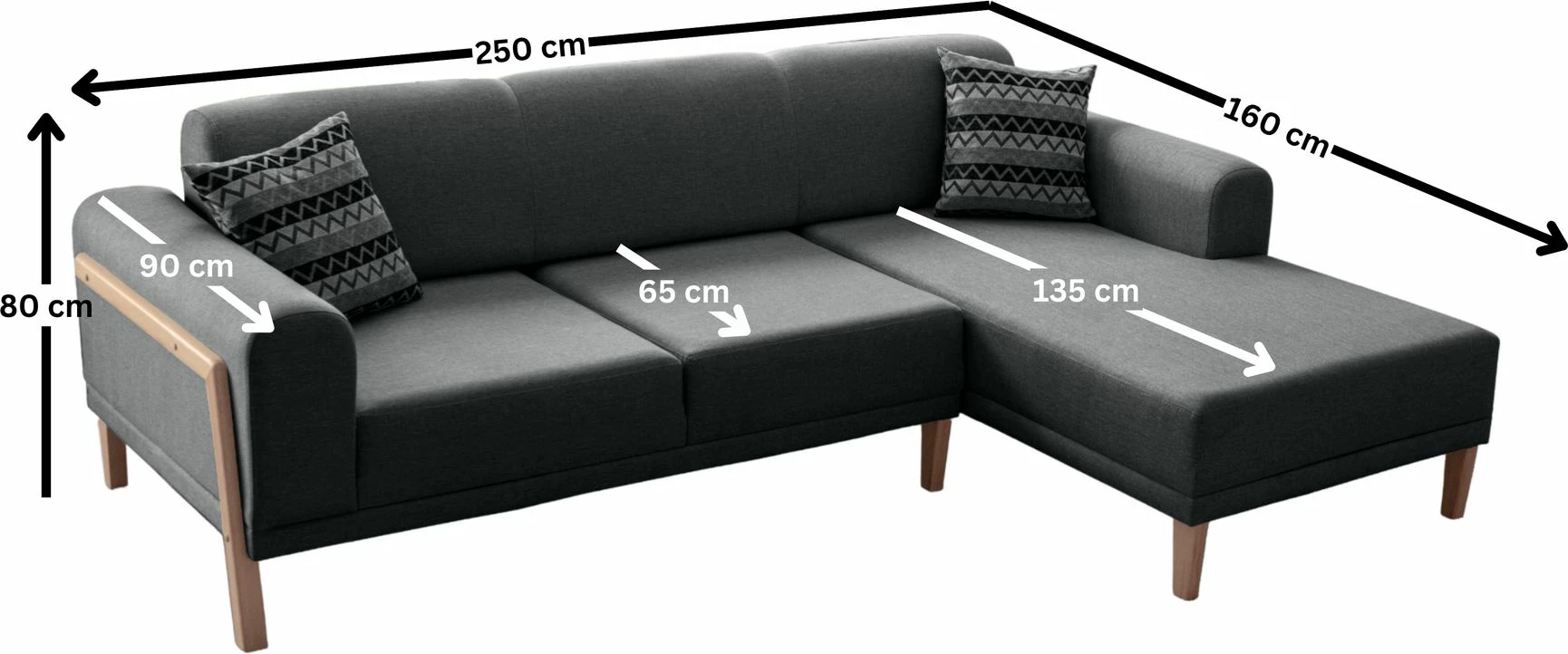 Këndare Atelier del Sofa, ngjyrë anthracite, Relax Right