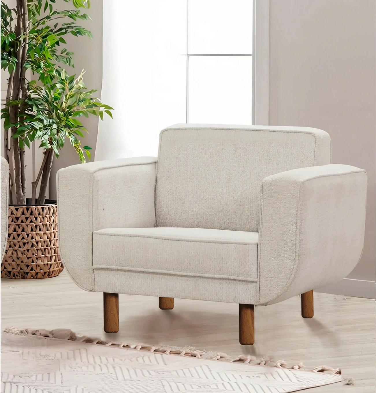 Karrige krahu Larus Berjer, ngjyrë arre dhe krem