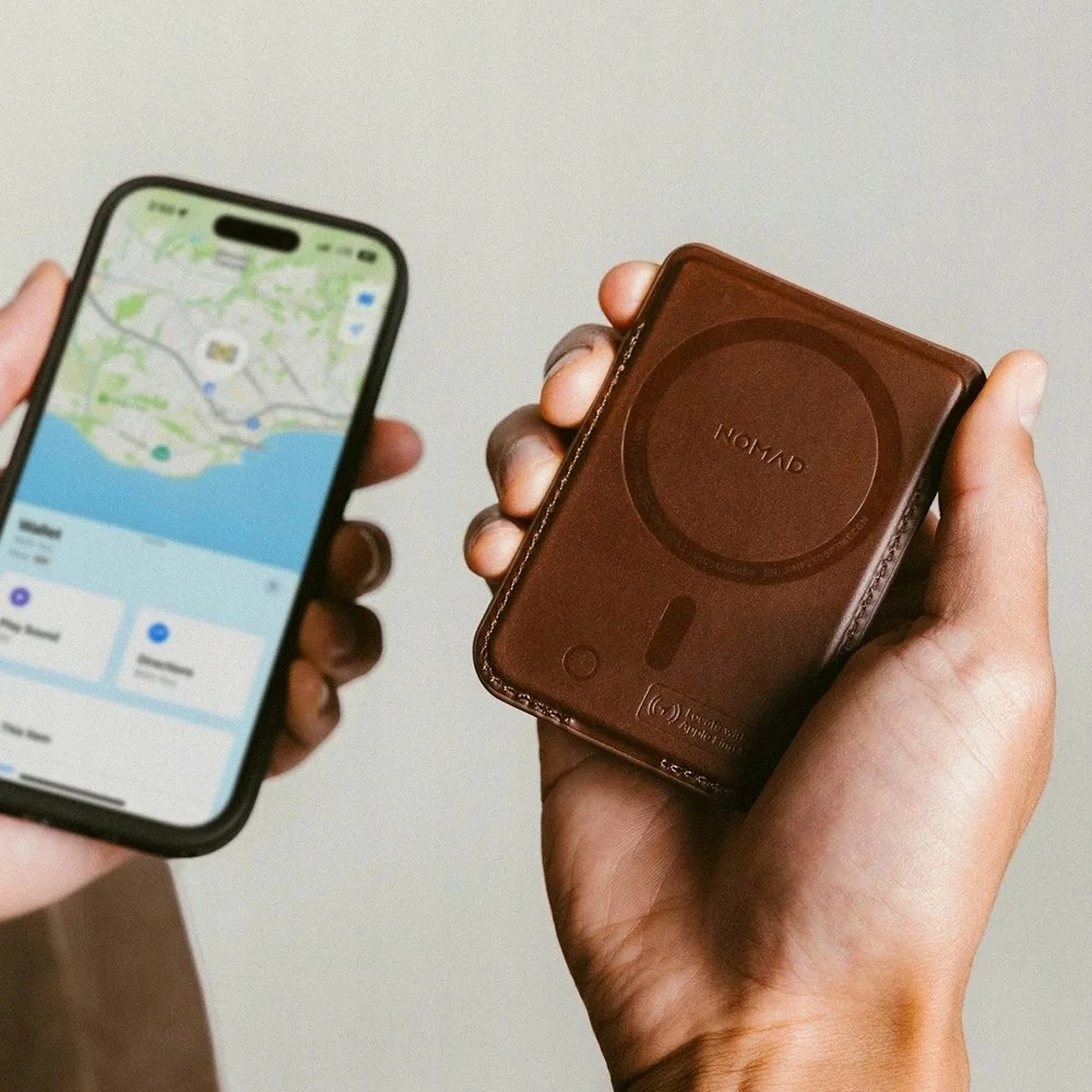 Kuletë lëkure MagSafe Nomad Leather Mag Wallet me Apple Find My, 1-4 kartela, kafe