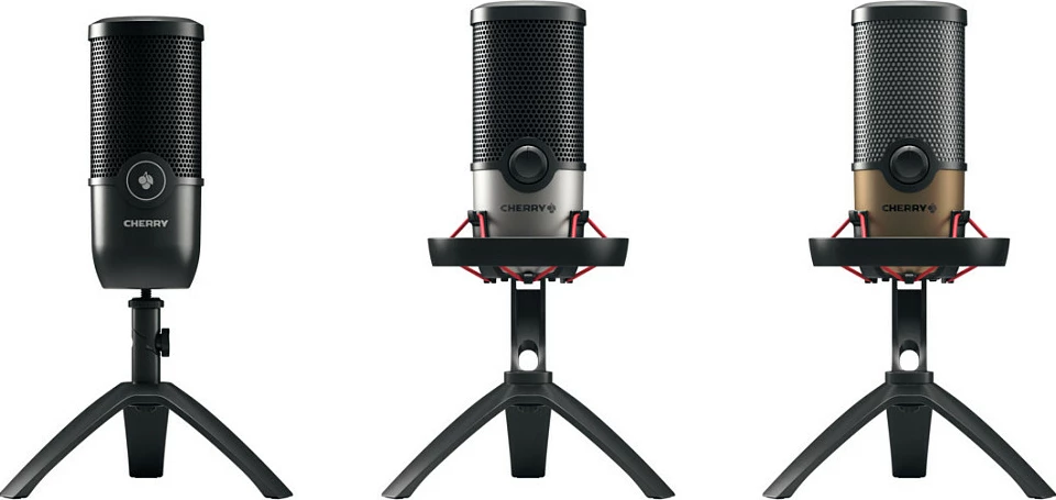 Mikrofon tavoline Cherry UM 9.0 PRO RGB, 24 bit, 192 kHz, USB, i zi, bakër