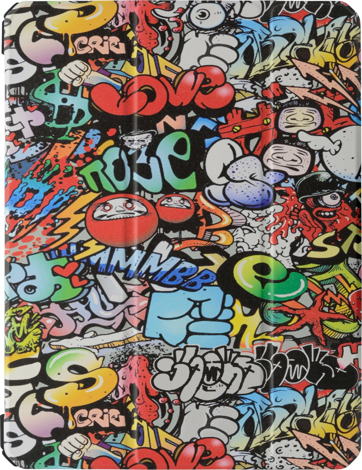 Mbështjellës për iPad RealPower iPad 10 Case 10.9", folio me stand, design Graffiti, multikolor