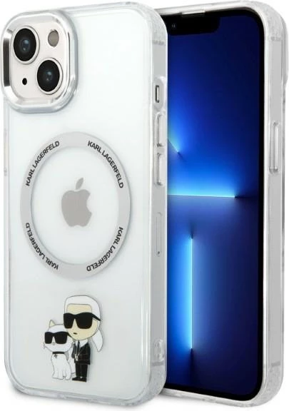 Mbështjellës Karl Lagerfeld KLHMP14MHNKCIT për iPhone 14 Plus 6.7", transparent, me MagSafe