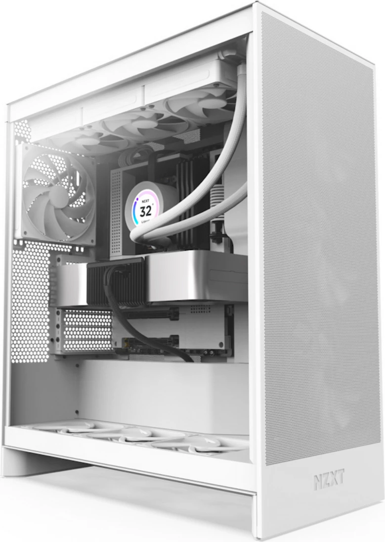 Kasë NZXT H7 Flow CM-H72FW-01 mid-tower ATX rrjedhje ajri me rrjetë e bardhë