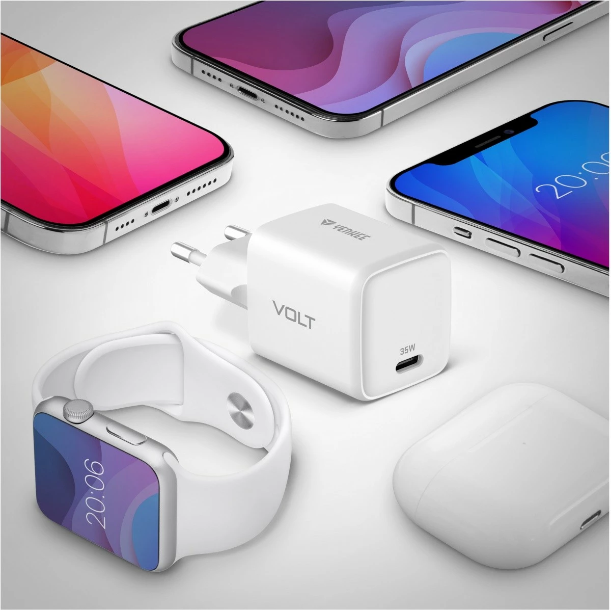 Karikues muri YENKEE YAC G35 VOLT, 35W, USB Type-C, Bardhë