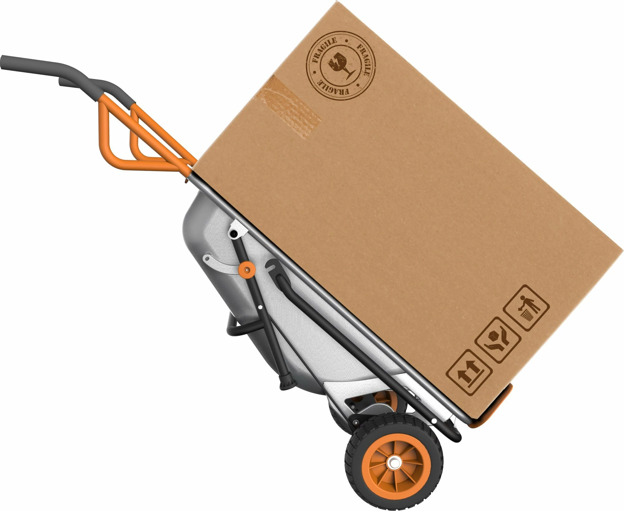 Karrocë dore Worx WG050 110 L 140 kg dy rrota, argjendtë