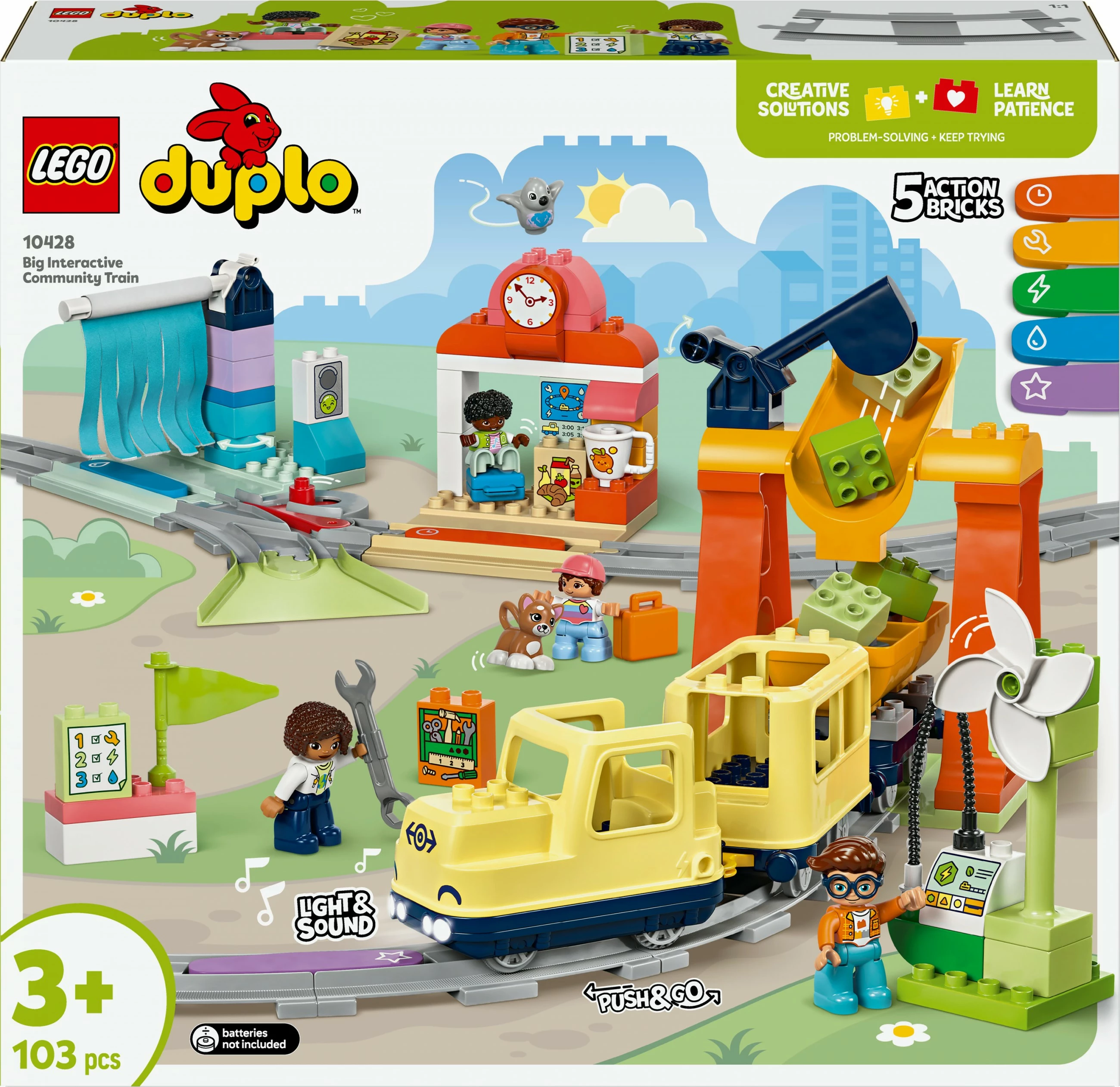 Set ndërtimi LEGO DUPLO 10428, tren interaktiv, 103 pjesë, shumëngjyrësh