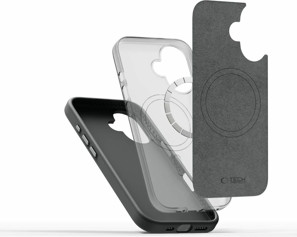 Mbështjellës Tech-Protect Silicone PU MagSafe për iPhone 16, Gri