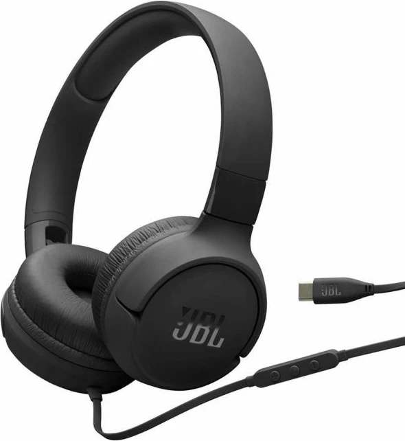 Kufje JBL Tune 520C me kabllo USB-C, Hi-Res, Pure Bass, të zeza