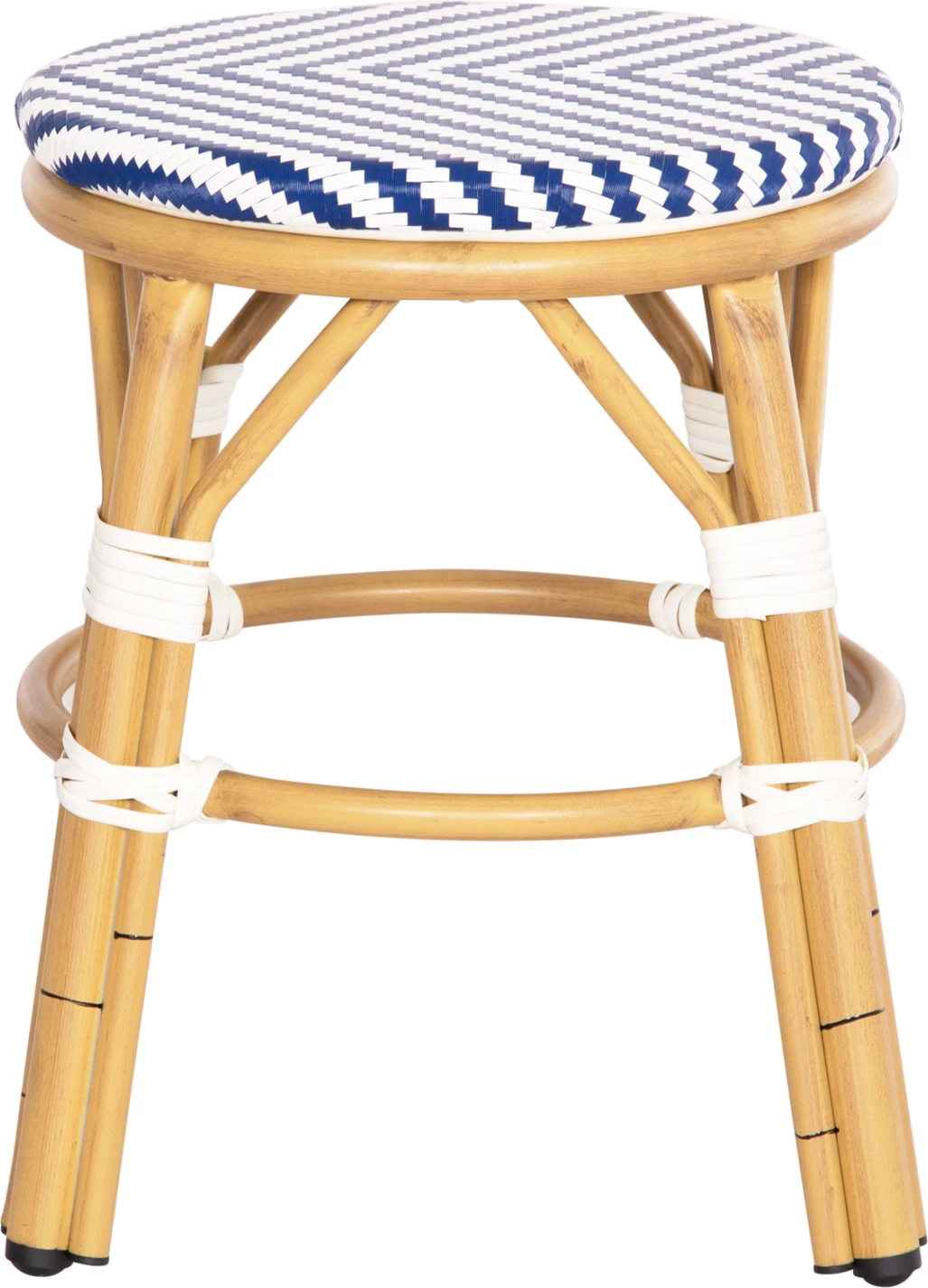 Karrige për bar, alumini, pamje bambuje, FH6285.05, ngjyrë bardhë & kaltër, Φ36x46Hcm