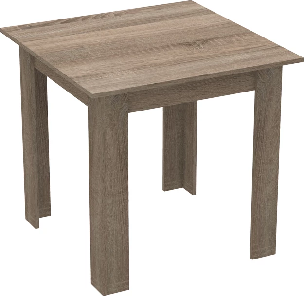 Set tavoline me karrige Manka I-Julita, 3 pjesë, ngjyrë sonoma truffle-e zezë, 80x80x77cm