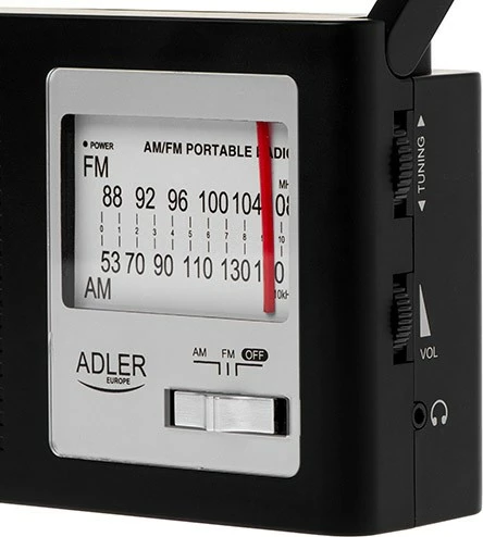 Radio portativ Adler AD1909 AM/FM, mono, 4 W, 3.5 mm jack, e zezë