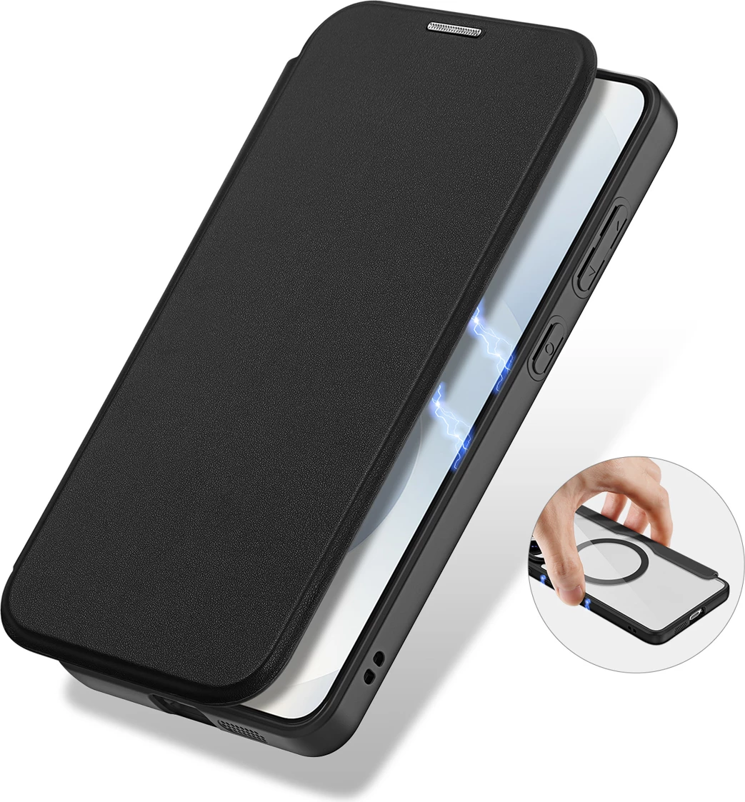 Mbështjellës Dux Ducis Skin X Pro me MagSafe për Samsung Galaxy S25 Edge, zi