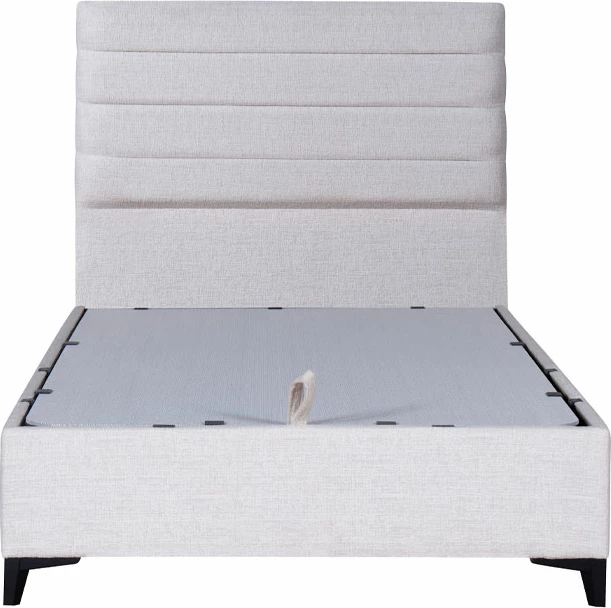 Krevat me hapësirë për depo, ngjyrë e bardhë e zbehtë, 208x127x121