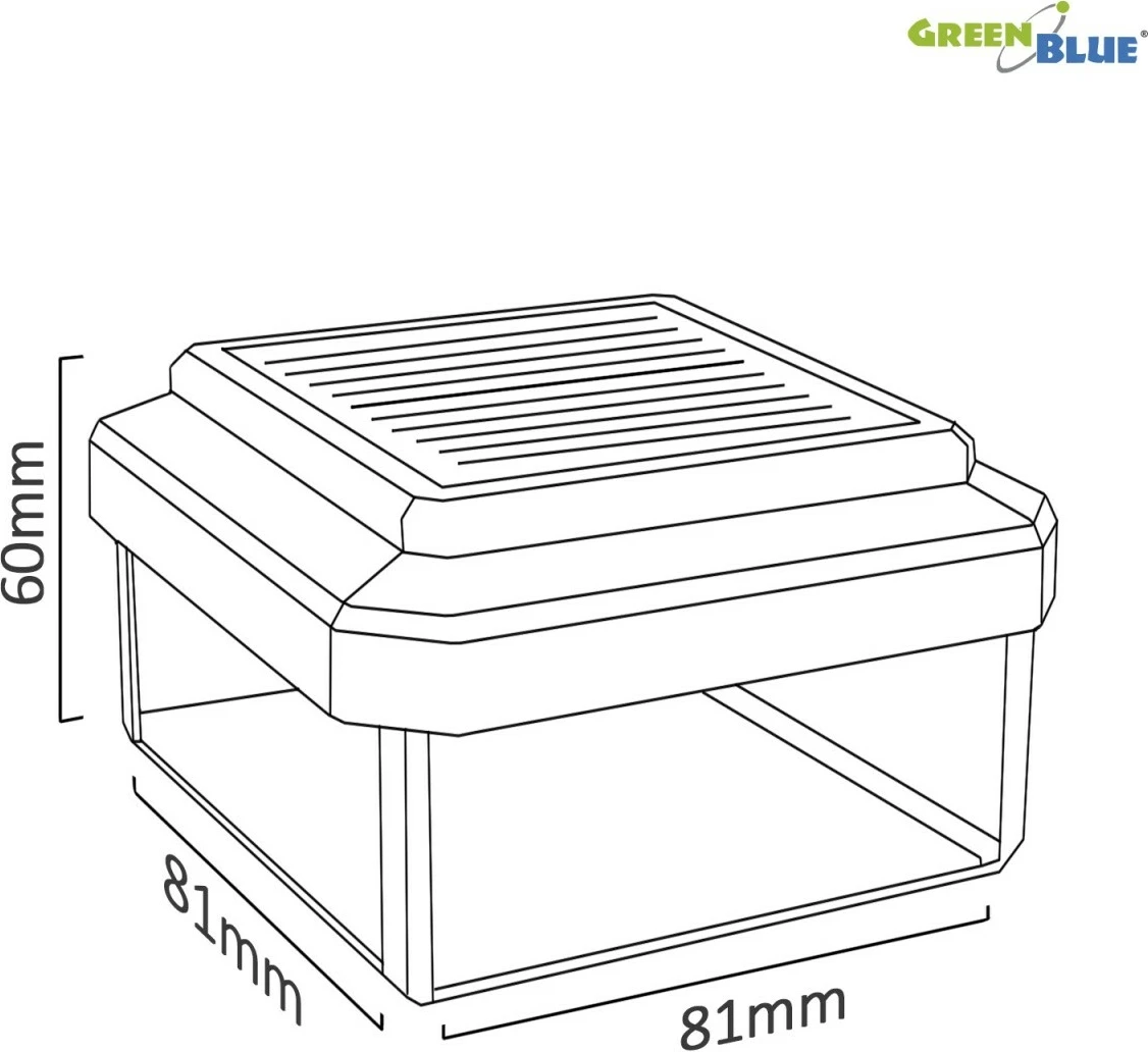 Llambë solare për kopsht GreenBlue GB127, LED, 81x81x60mm, e zezë