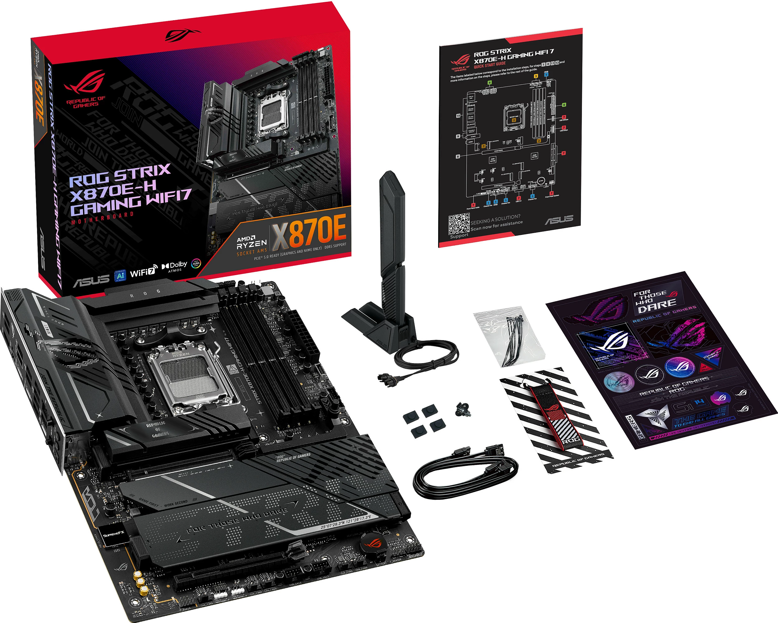 Pllakë amë ASUS ROG STRIX X870E-H GAMING WIFI7, Socket AM5, ATX, DDR5 deri 256GB, e zezë