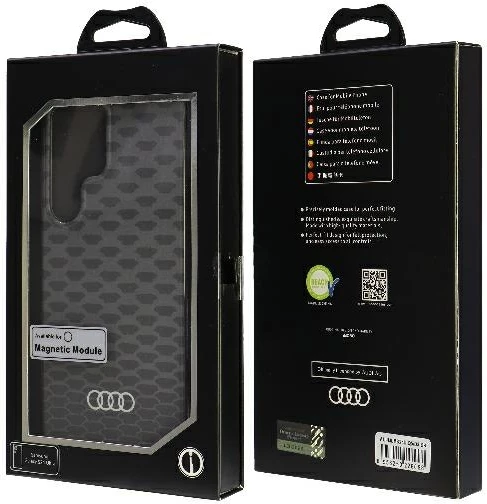 Mbështjellës Audi IML Stitching Pattern MagSafe për Samsung Galaxy S24 Ultra S928, i zi