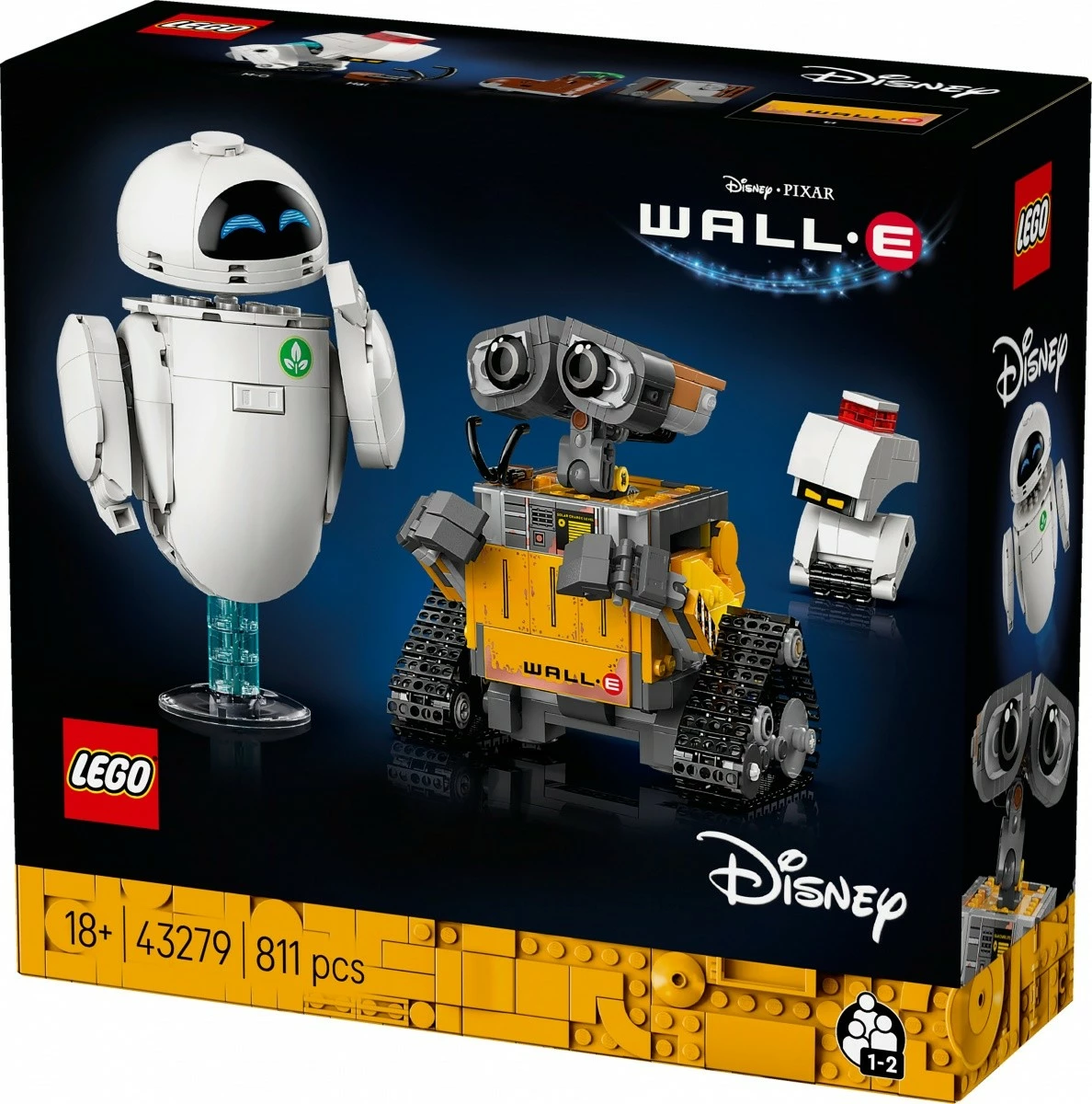 Set LEGO Disney Pixar WALL-E dhe EWA 43279, 811 pjesë, për të rritur