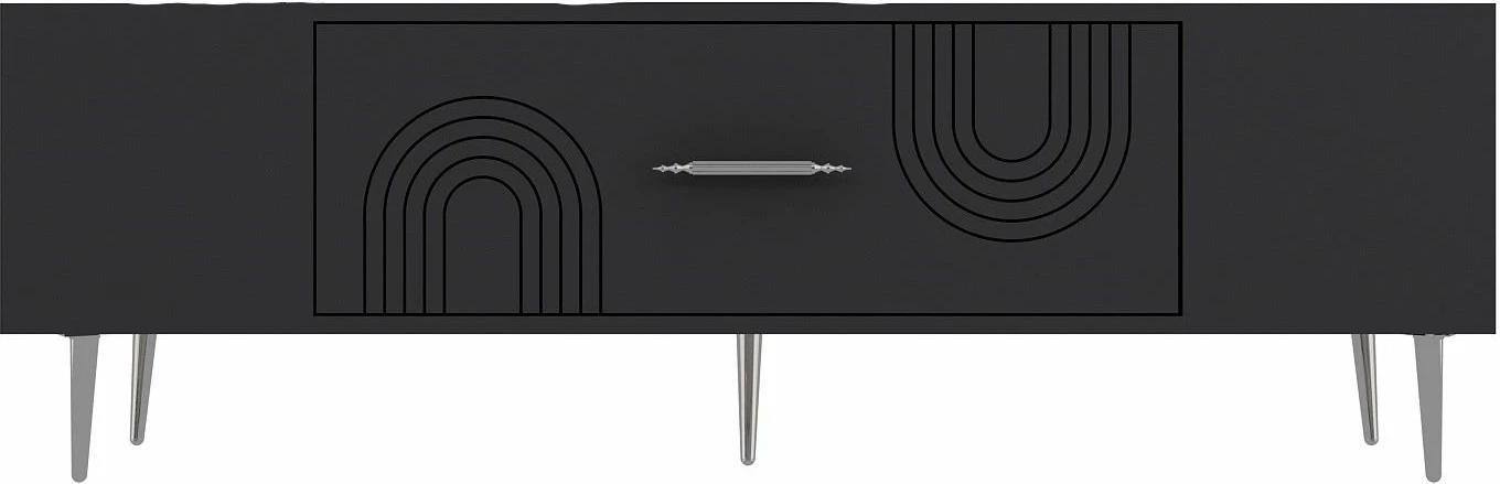 Komodë për TV, Skye Decor, Dekol2, antracit, argjend