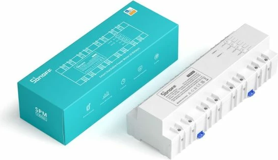 Switch smart Wi-Fi SONOFF SPM-4Relay, 4-kanal, matje energjie, 20A/kanal, 100-240V, RS-485, e bardhë