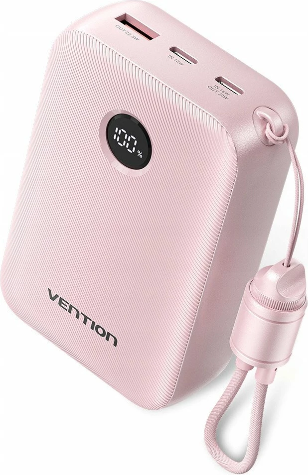 Powerbank Vention FKBP0-C 20000mAh 22.5W me display, pink
