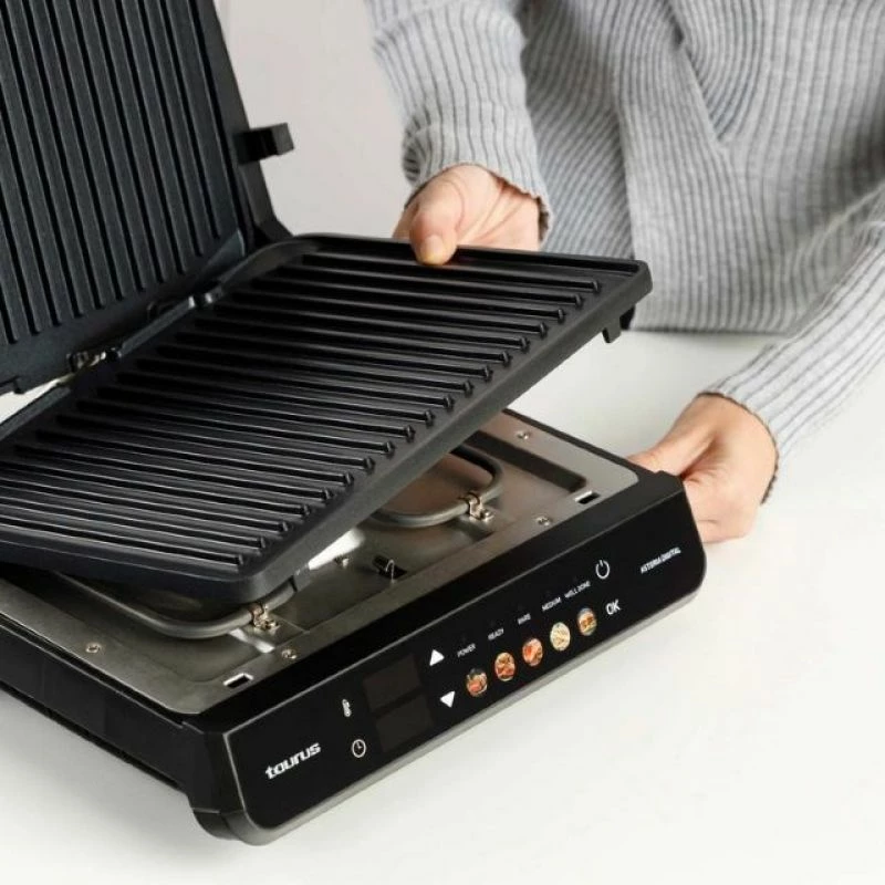 Grill elektrik 2-në-1 taurus Asteria Digital, i zi/çelik
